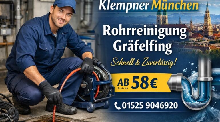 Rohrreinigung Gräfelfing – Professioneller Klempner München ab 58€ mit schnellem Service
