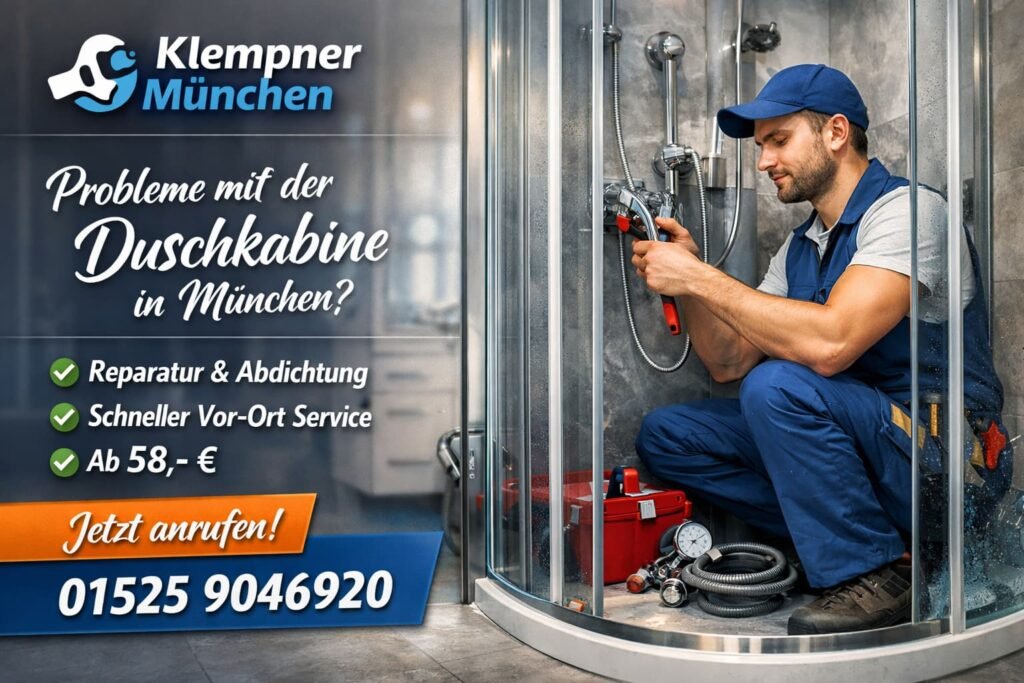 Klempner München repariert Duschkabine schnell und professionell ab 58€ – zuverlässiger Sanitärservice in München