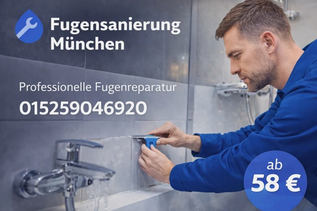 Fugensanierung München – Professioneller Klempner repariert Fugen, schneller Service ab 58€ inklusive Notfallnummer
