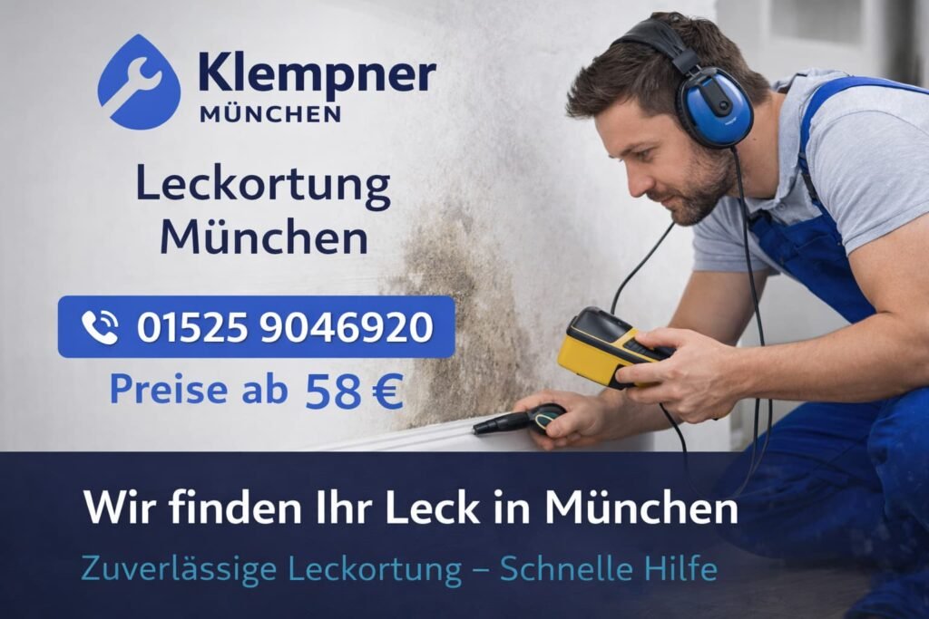 Leckortung München – professionelle Rohrlecksuche schnell & zuverlässig ab 58€