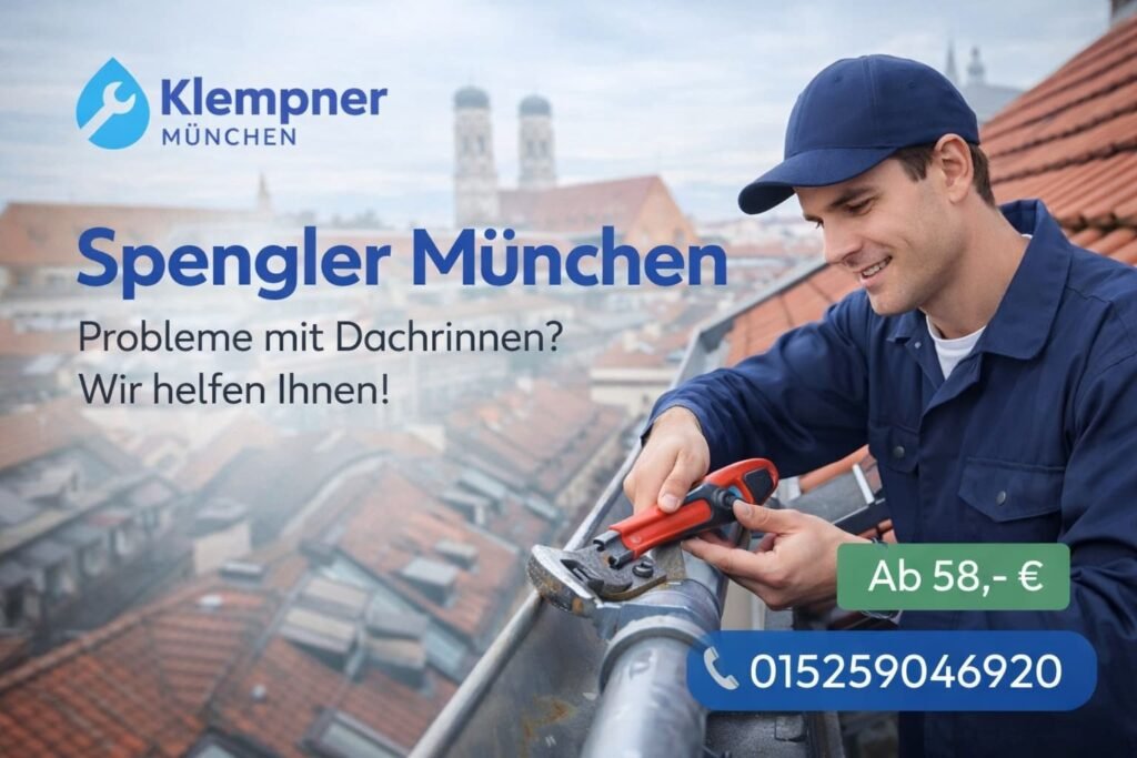 Spengler München repariert Dachrinne – Klempner München Service ab 58€