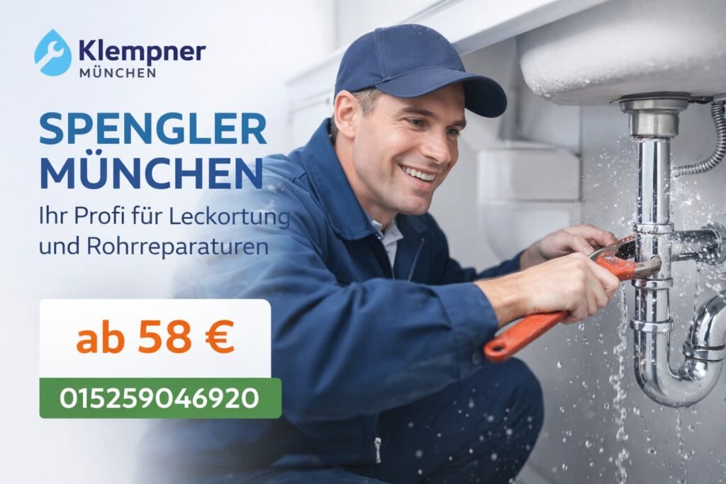 Spengler München repariert Rohrleck – Klempner München Service ab 58 € mit schneller Hilfe