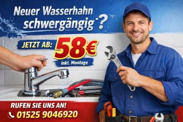 Neuer wasserhahn schwergängig