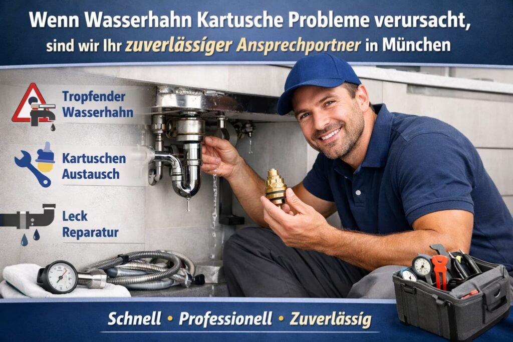 Klempner München prüft und ersetzt fachgerecht eine defekte Wasserhahn-Kartusche in München