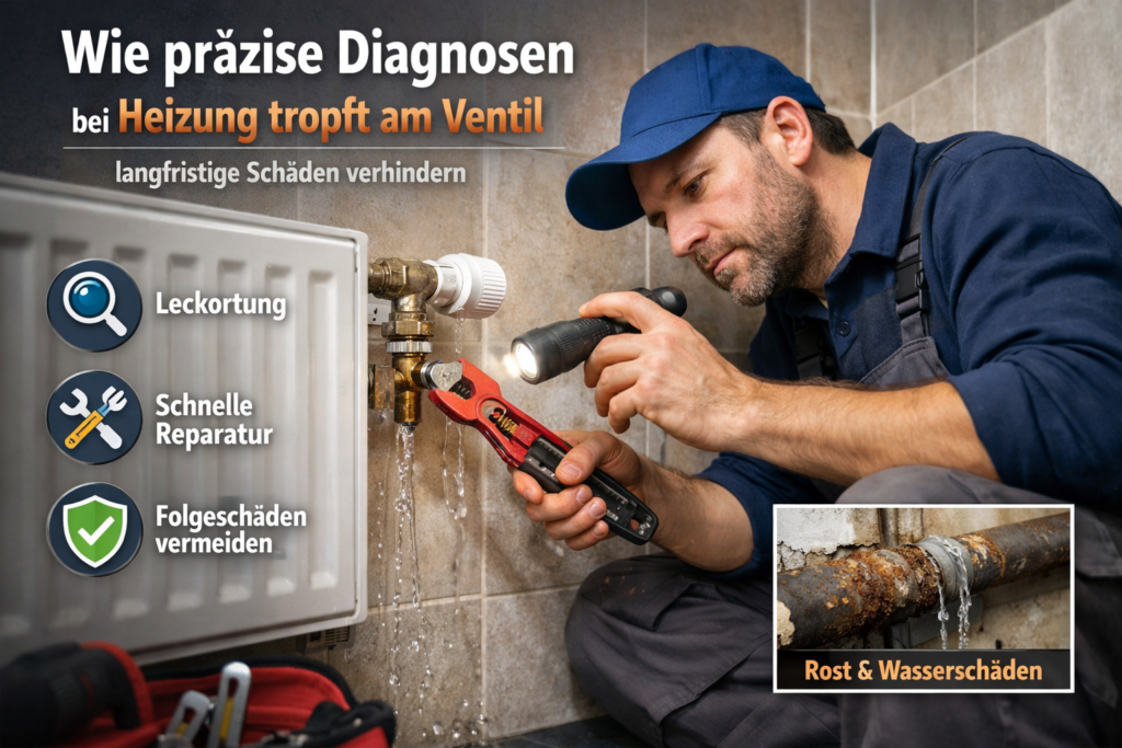 Klempner repariert tropfendes Heizungsventil in München – schneller 24/7 Notdienst für Heizung und Sanitär