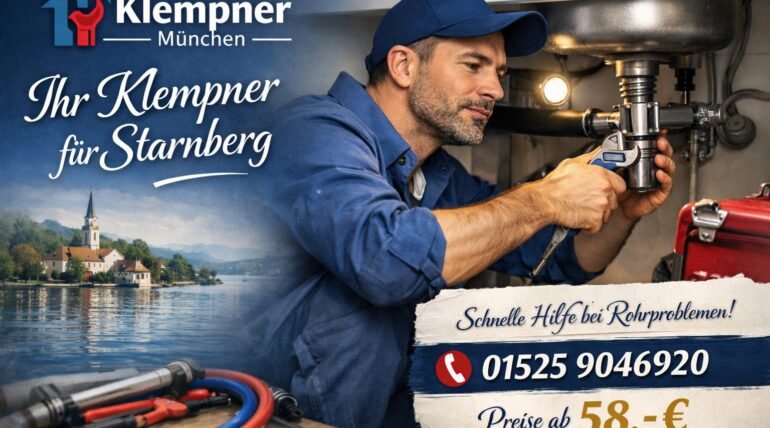 Klempner repariert Rohr unter der Spüle – Klempner München für Starnberg, schnelle Hilfe.