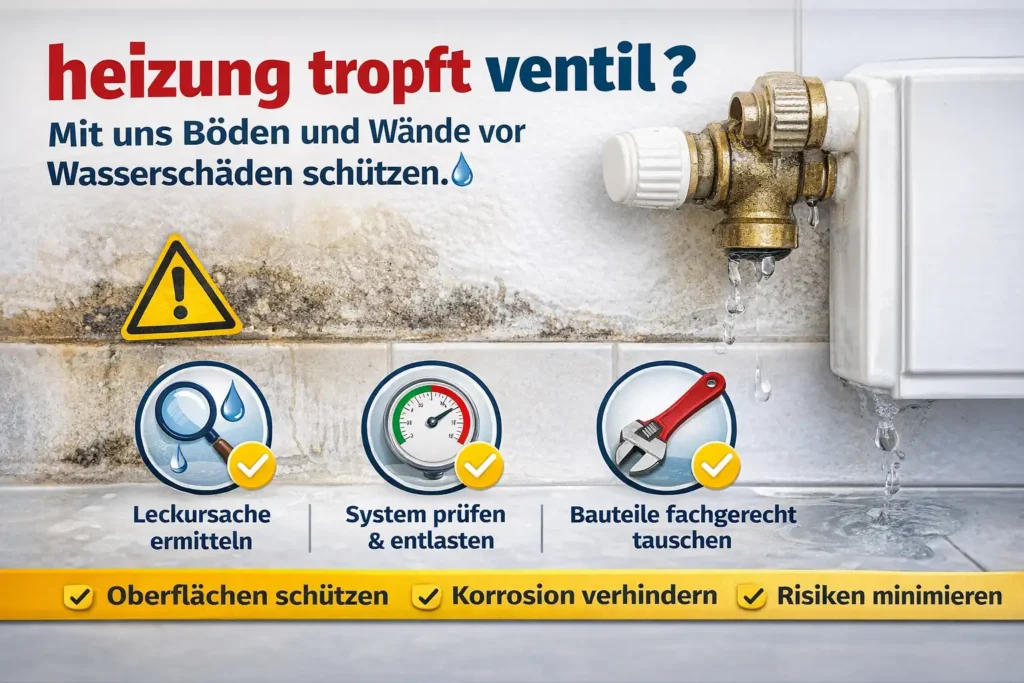 Wenn heizung tropft ventil die Ursache für Wasserschäden ist, hilft unser Fachbetrieb schnell und zuverlässig
