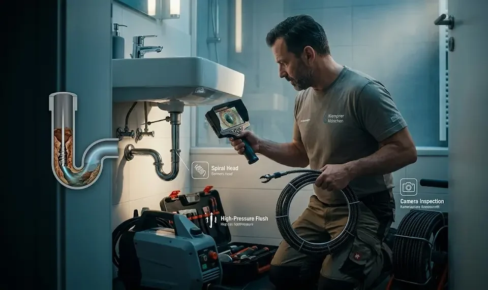 Moderne Technik für eine präzise Rohrreinigung in München