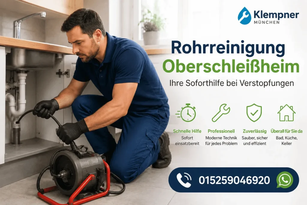 professioneller Klempner bei der Rohrreinigung