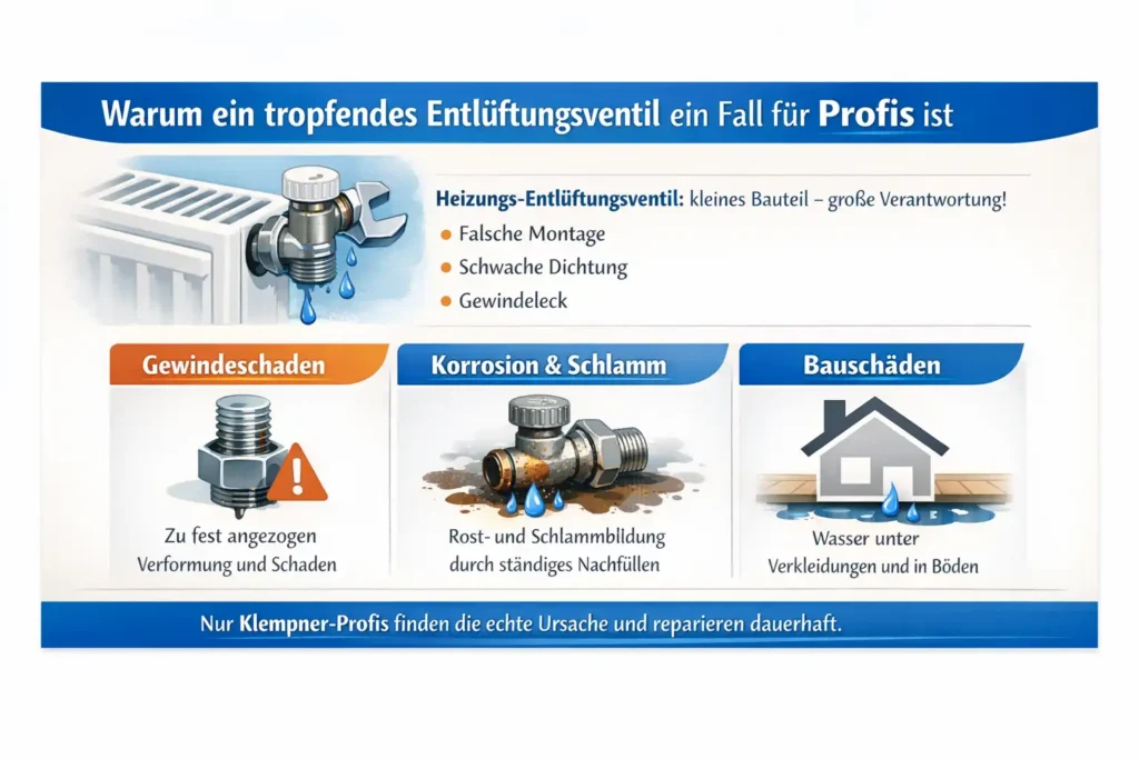 Warum entlüftungsventil heizung tropft ein Fall für professionelle Klempner ist