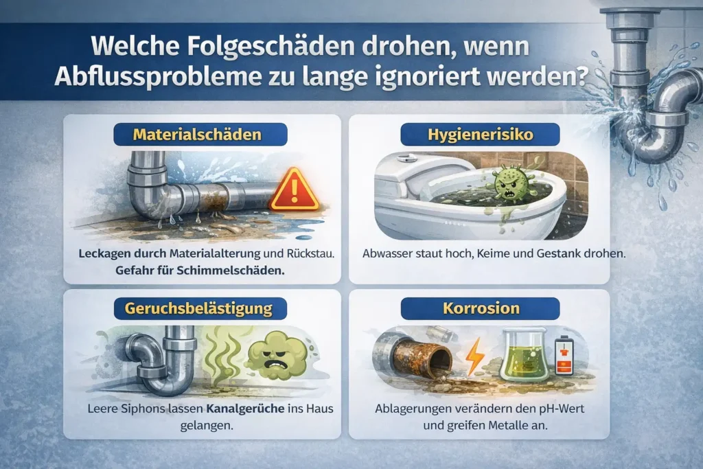 Welche Folgeschäden drohen, wenn Abflussprobleme zu lange ignoriert werden