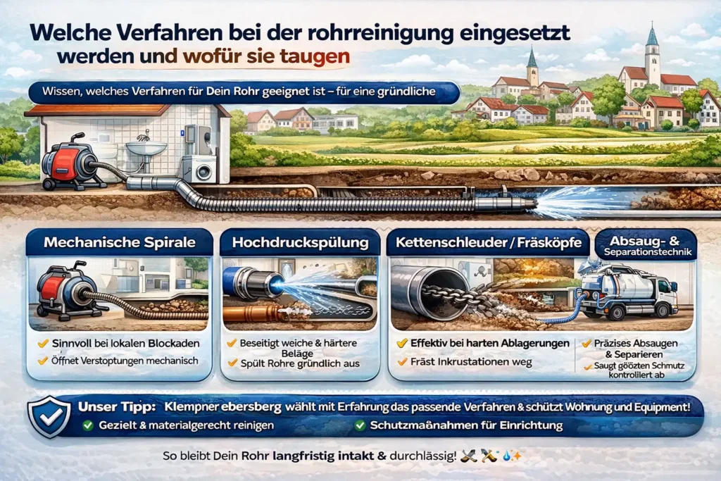 Welche Verfahren bei der rohrreinigung eingesetzt werden und wofür sie taugen