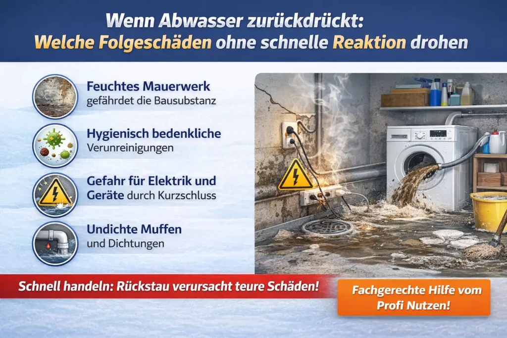 Wenn Abwasser zurückdrückt: Welche Folgeschäden ohne schnelle Reaktion drohen