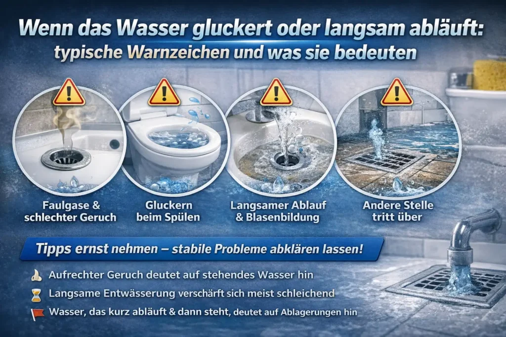 Wenn das Wasser gluckert oder langsam abläuft: typische Warnzeichen und was sie bedeuten