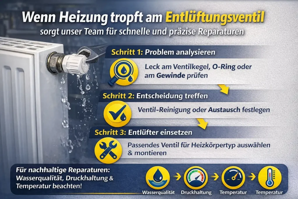 Wenn heizung tropft am entlüftungsventil, sorgt unser Team für schnelle und präzise Reparaturen