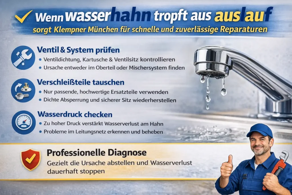 Wenn wasserhahn tropft aus, sorgt Klempner München für schnelle und zuverlässige Reparaturen