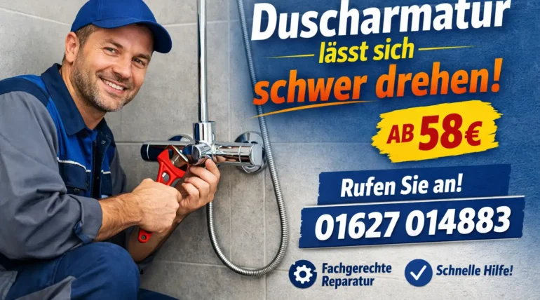 duscharmatur lässt sich schwer drehen