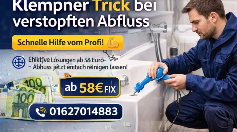 klempner trick bei verstopften abfluss