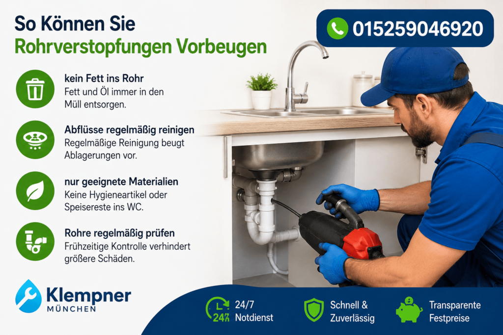 Tipps zur Vorbeugung von Rohrverstopfungen mit Fachmann und Reinigungstipps