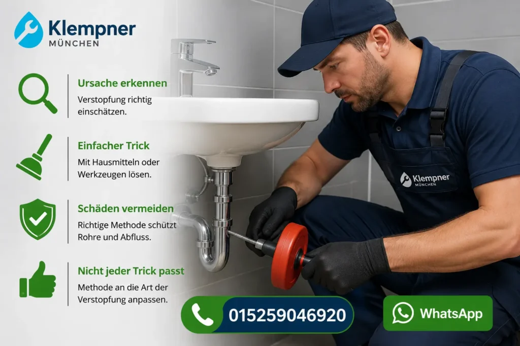 Klempner Trick bei verstopften Abfluss