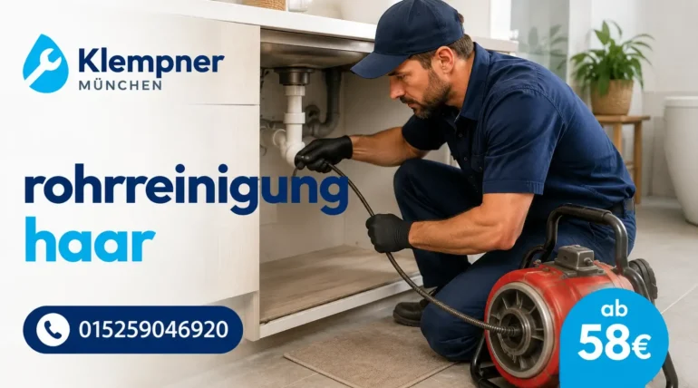 Techniker bei professioneller Rohrreinigung in München