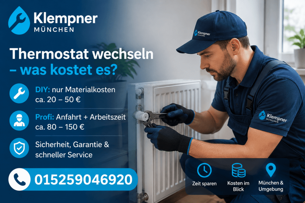 Professioneller Heizungsinstallateur beim Austausch eines Heizkörperventils in einer Wohnung.