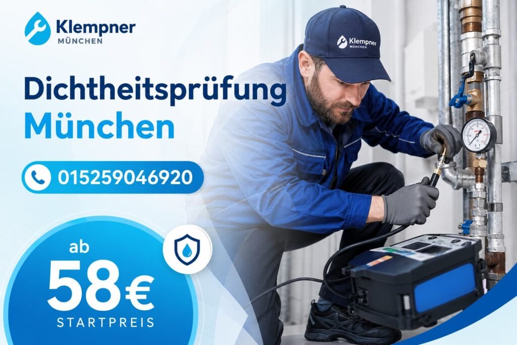 Fachmann bei der professionellen Prüfung und Wartung von Rohrleitungen in München