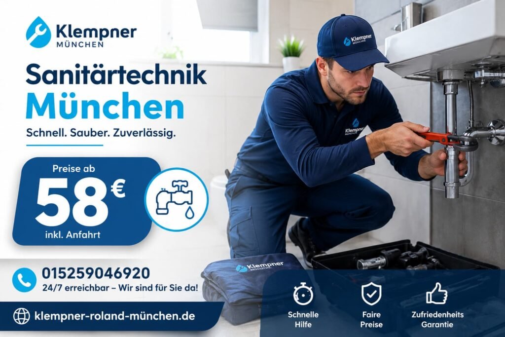 „Professioneller Handwerker bei der Reparatur eines Wasseranschlusses in München