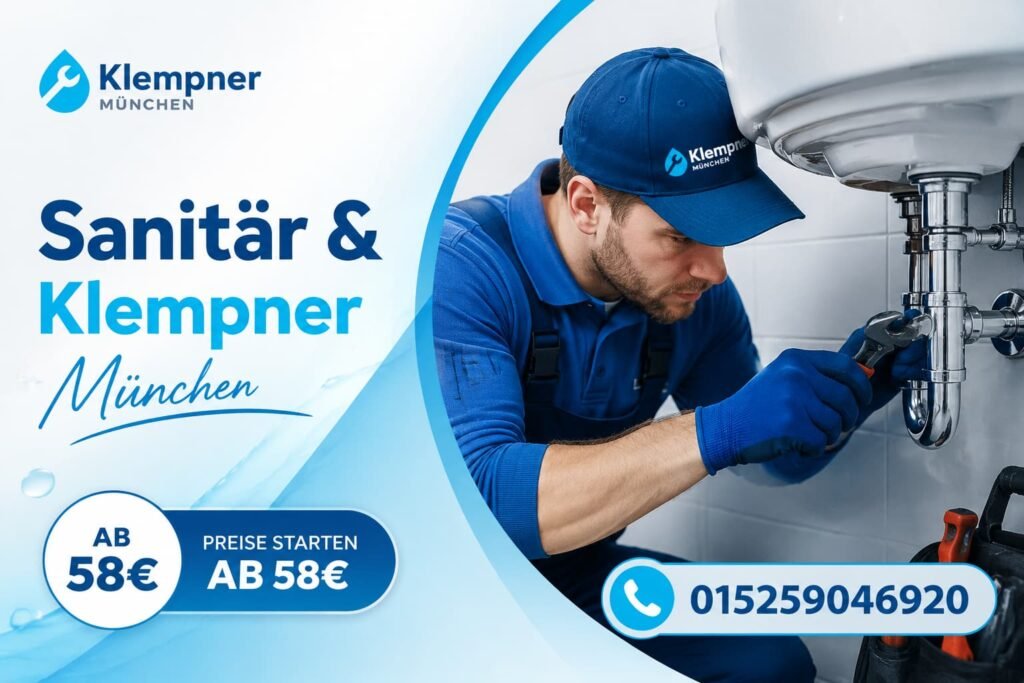 Fachmann bei der Reparatur einer Sanitäranlage in München