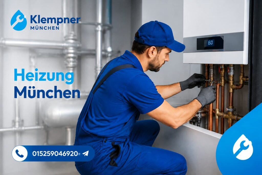 Fachmann bei der Reparatur einer modernen Heizungsanlage