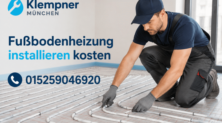 Fachkraft bei der Installation einer modernen Heiztechnik im Innenraum