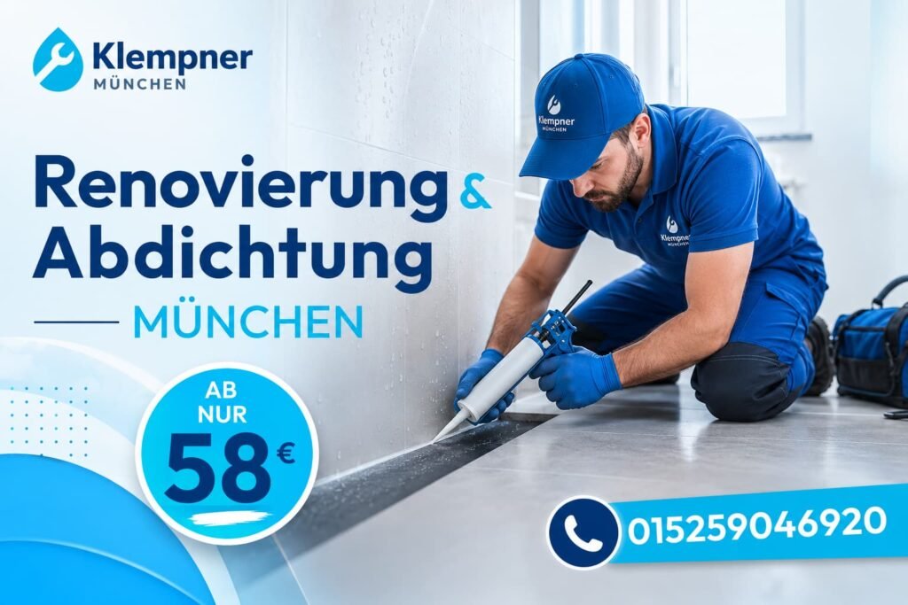 Professioneller Handwerker bei der Badsanierung
