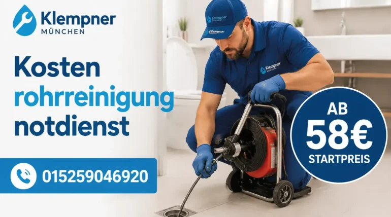 Fachmann bei der Rohrreinigung mit professioneller Ausrüstung