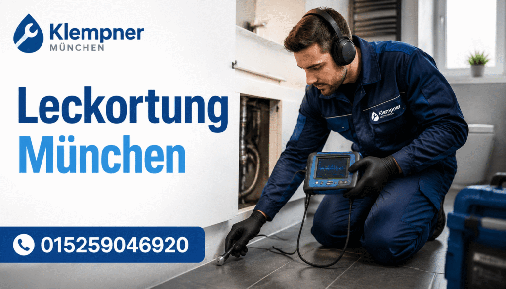 Professioneller Installateur bei der präzisen Ortung eines Wasserlecks in München