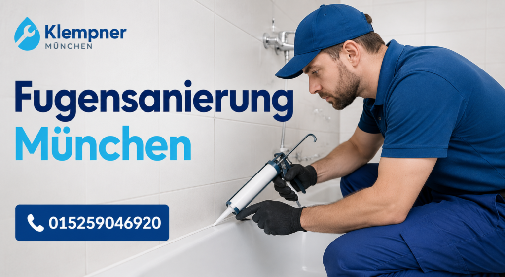 Professioneller Handwerker bei der Abdichtung von Fliesenfugen im Badezimmer