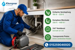 Fachmann behebt Rohrproblem unter der Spüle mit professionellem Werkzeug.