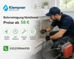 Fachmann bei der Rohrreparatur unter einem Waschbecken mit Werkzeugen