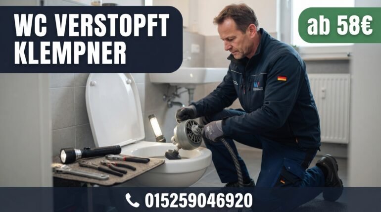 wc verstopft klempner